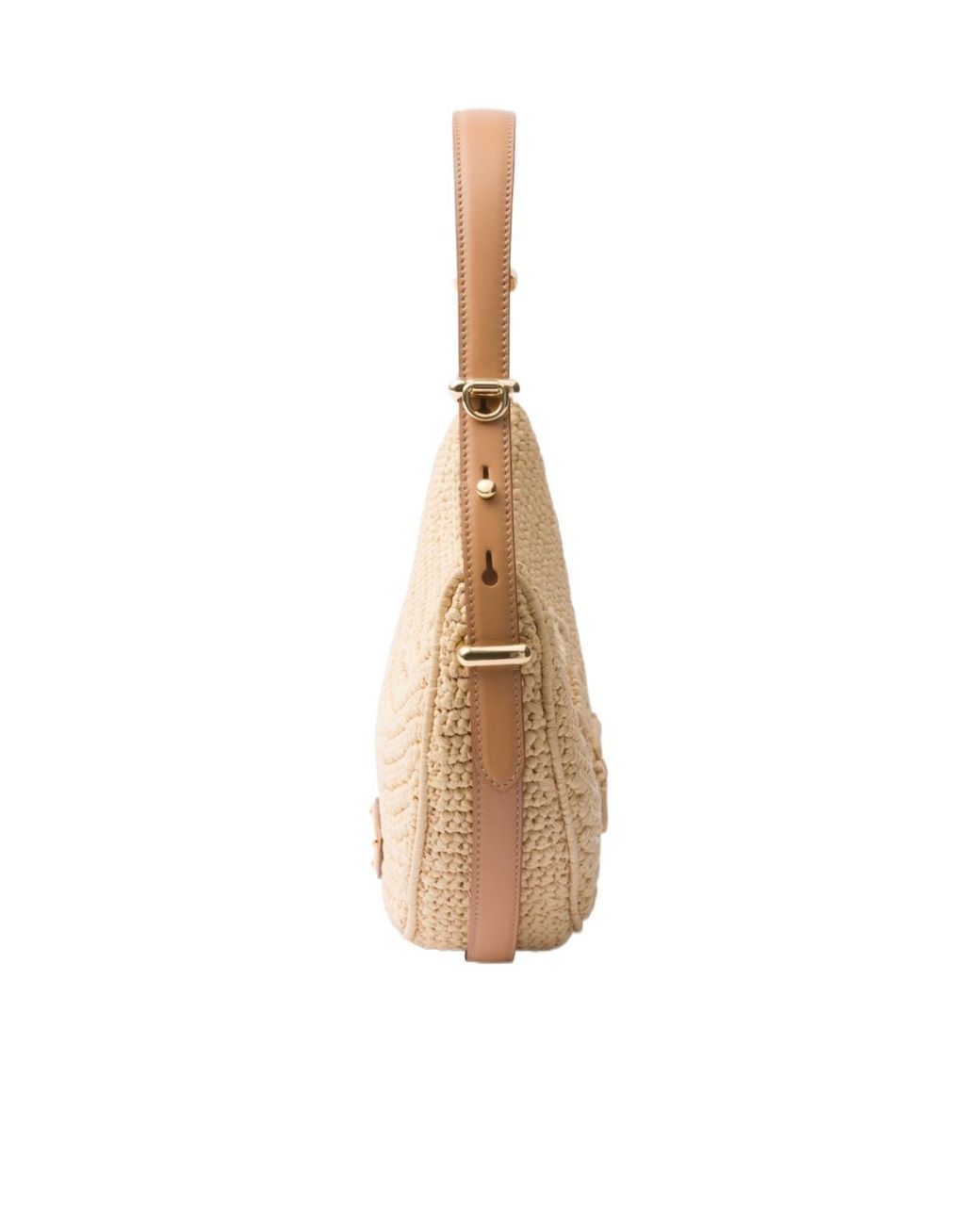 Prada Natural Arqué Woven Zipped Shoulder Bag