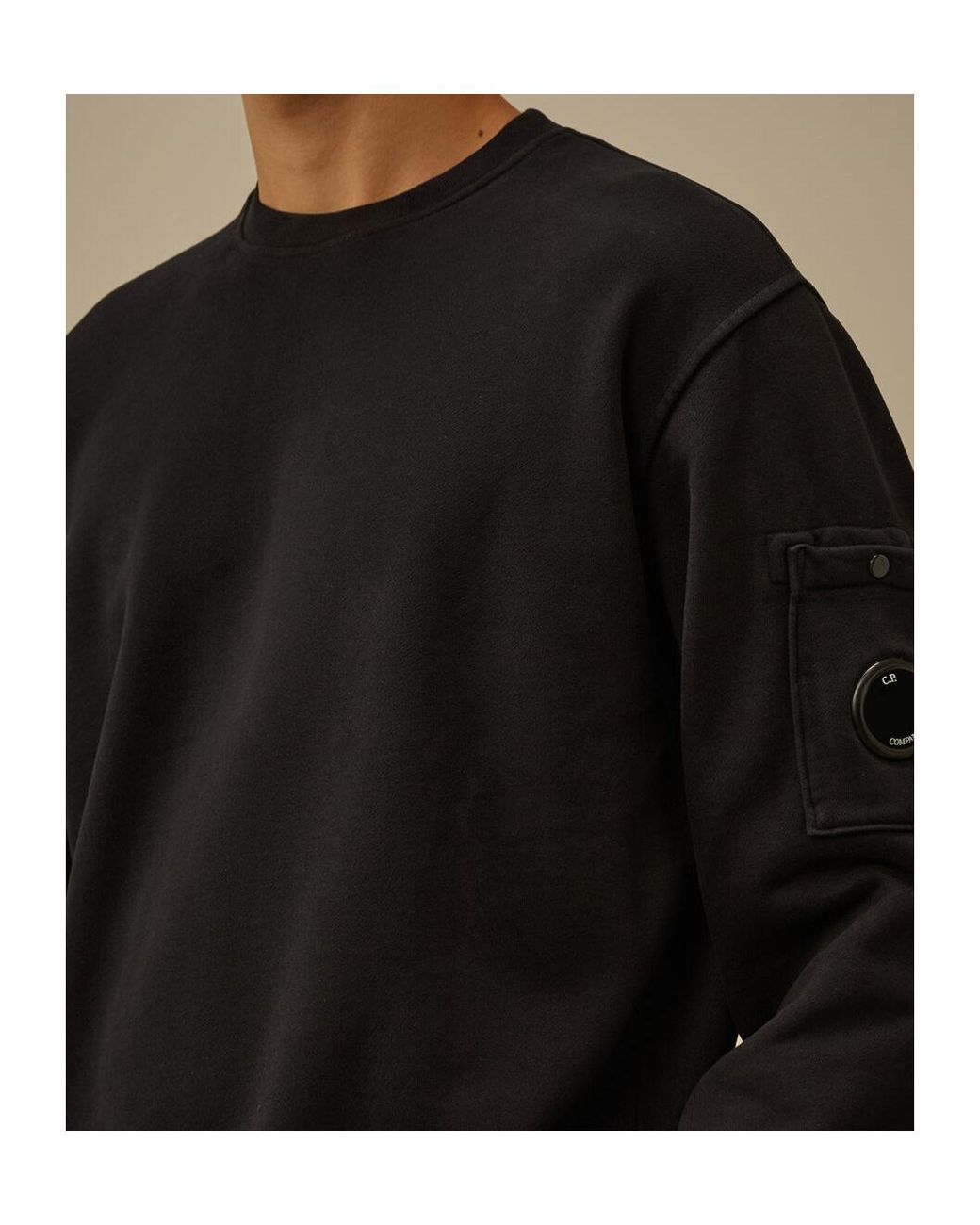 C P Company Black Lens Pocket Sweatshirt for men