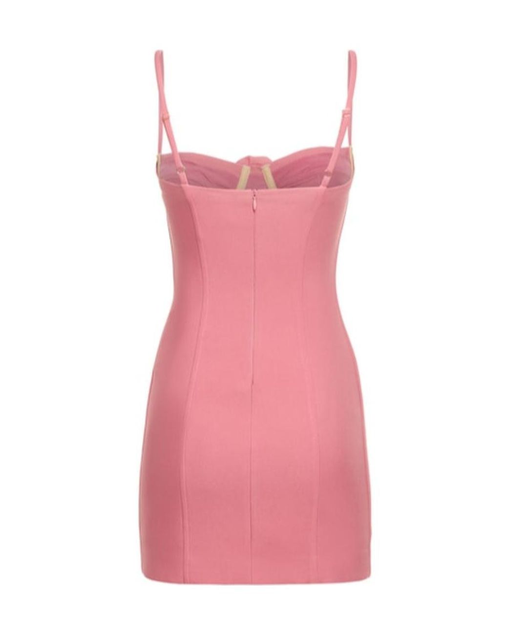Blumarine Pink Flower Detail Crepe Mini Dress
