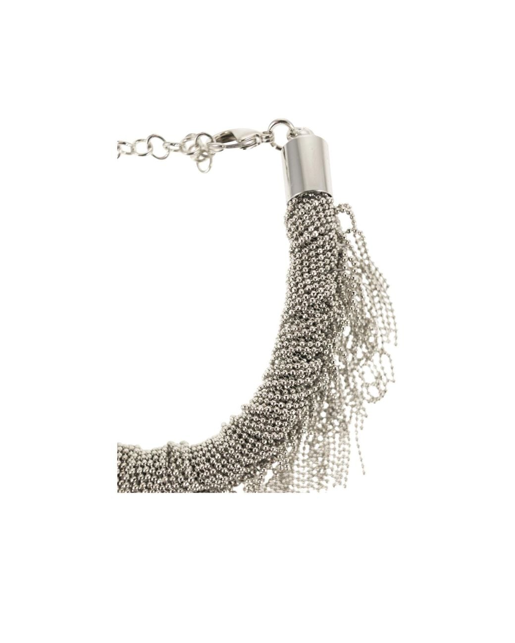 Fabiana Filippi Metallic Multi-Strand Fringe Necklace