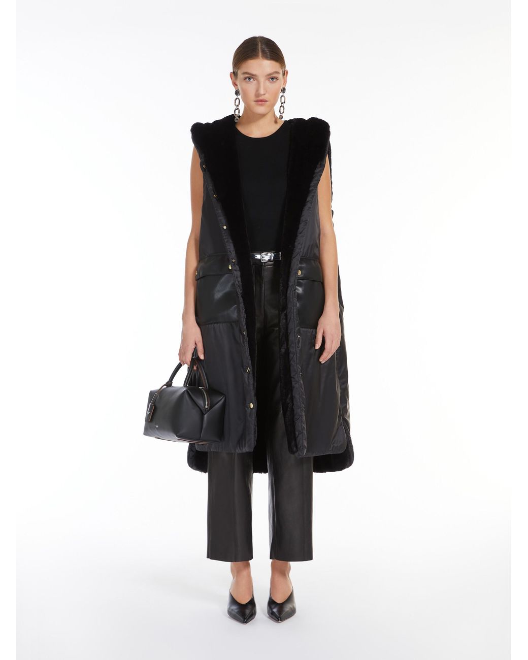 Max Mara Black The Cube Buttoned Sleeveless Jacket