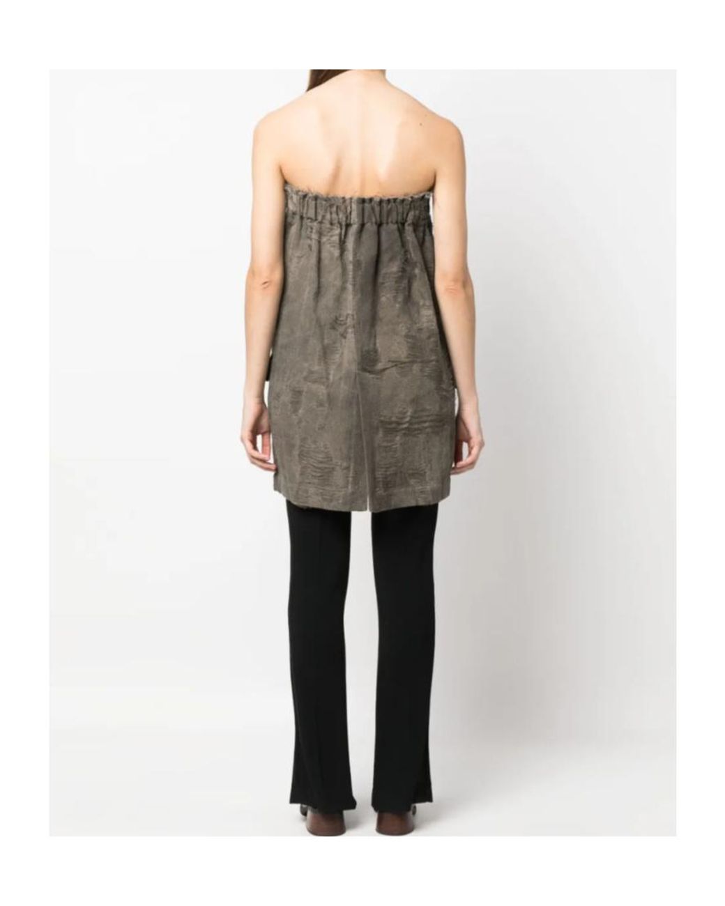 Uma Wang Gray Oversized Distressed Double-Breasted Top