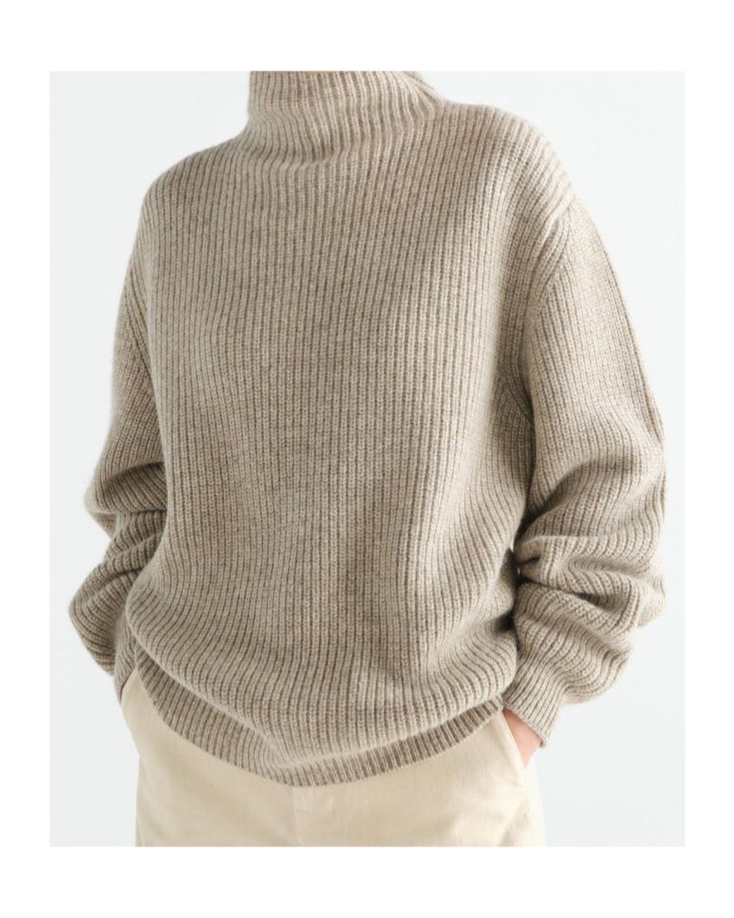 Lemaire Natural Mélange Turtleneck Knitted Jumper for men