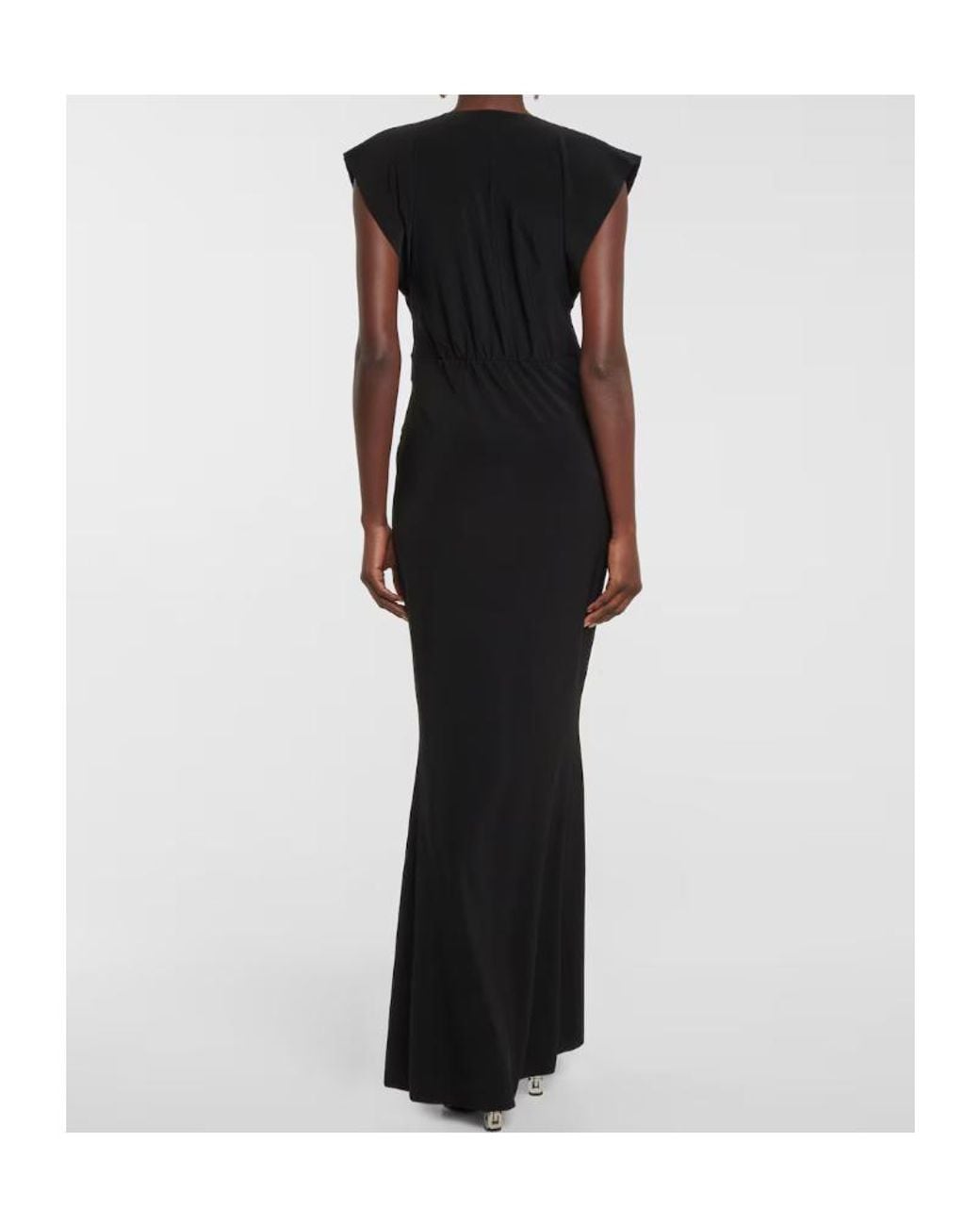 Norma Kamali Black V-Neck Maxi Gown