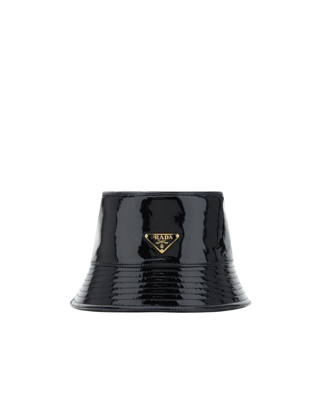 Prada Black Triangle Logo Plaque Bucket Hat