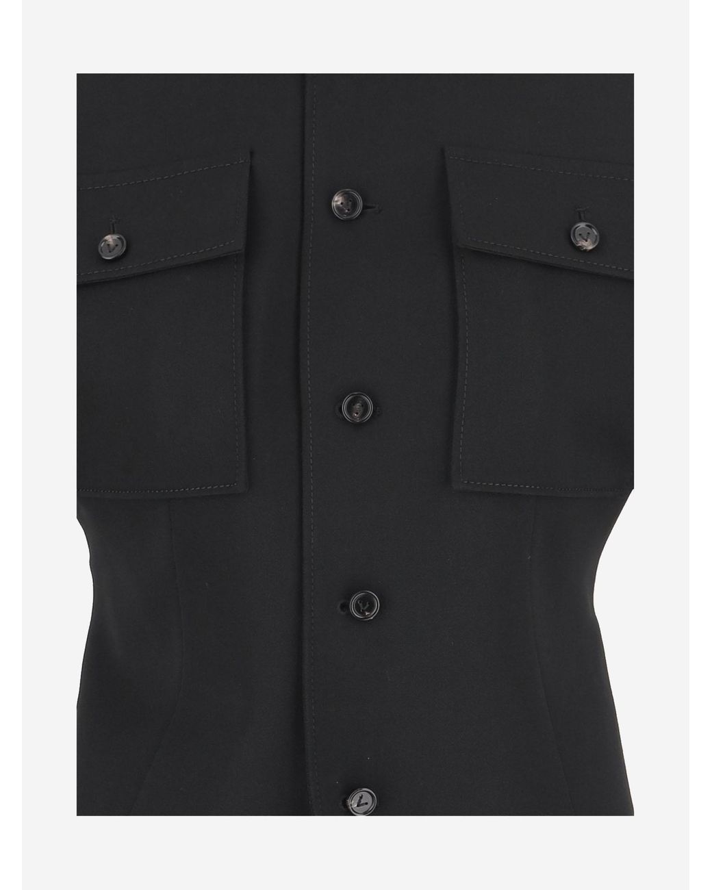 Bottega Veneta Black Button-Up Shirt Jacket