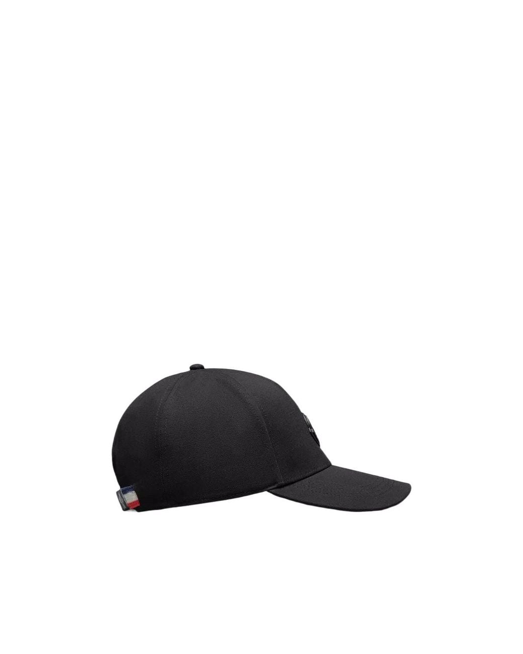 Moncler Black Logo Patch Curved Peak Baseball Cap for men