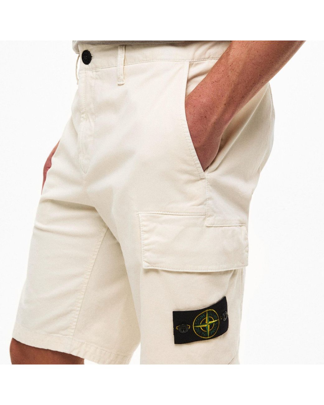 Stone Island Natural Pockets Cargo Shorts for men