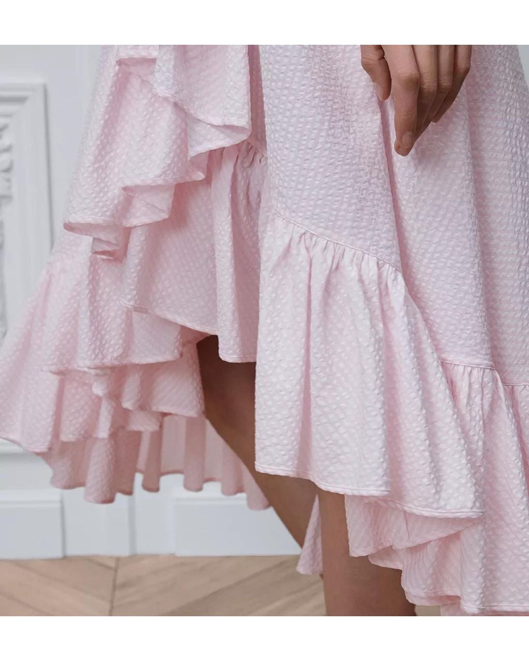 Dior Purple Iviera Mid-Length Ruffled Dress