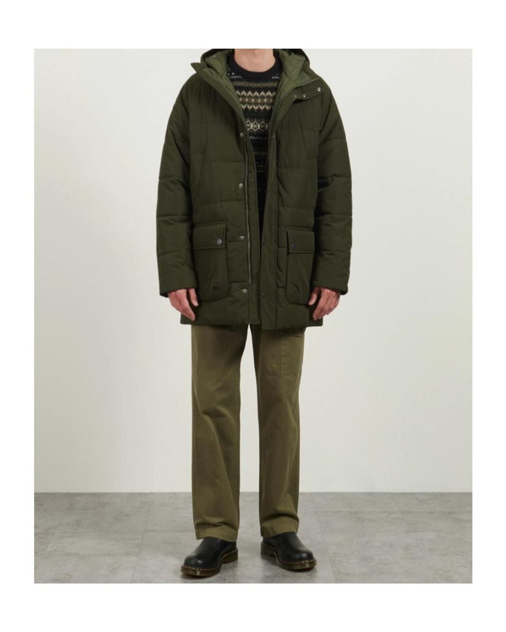 Barbour Green Long-Sleeved Cotton-Padded Jacket for men