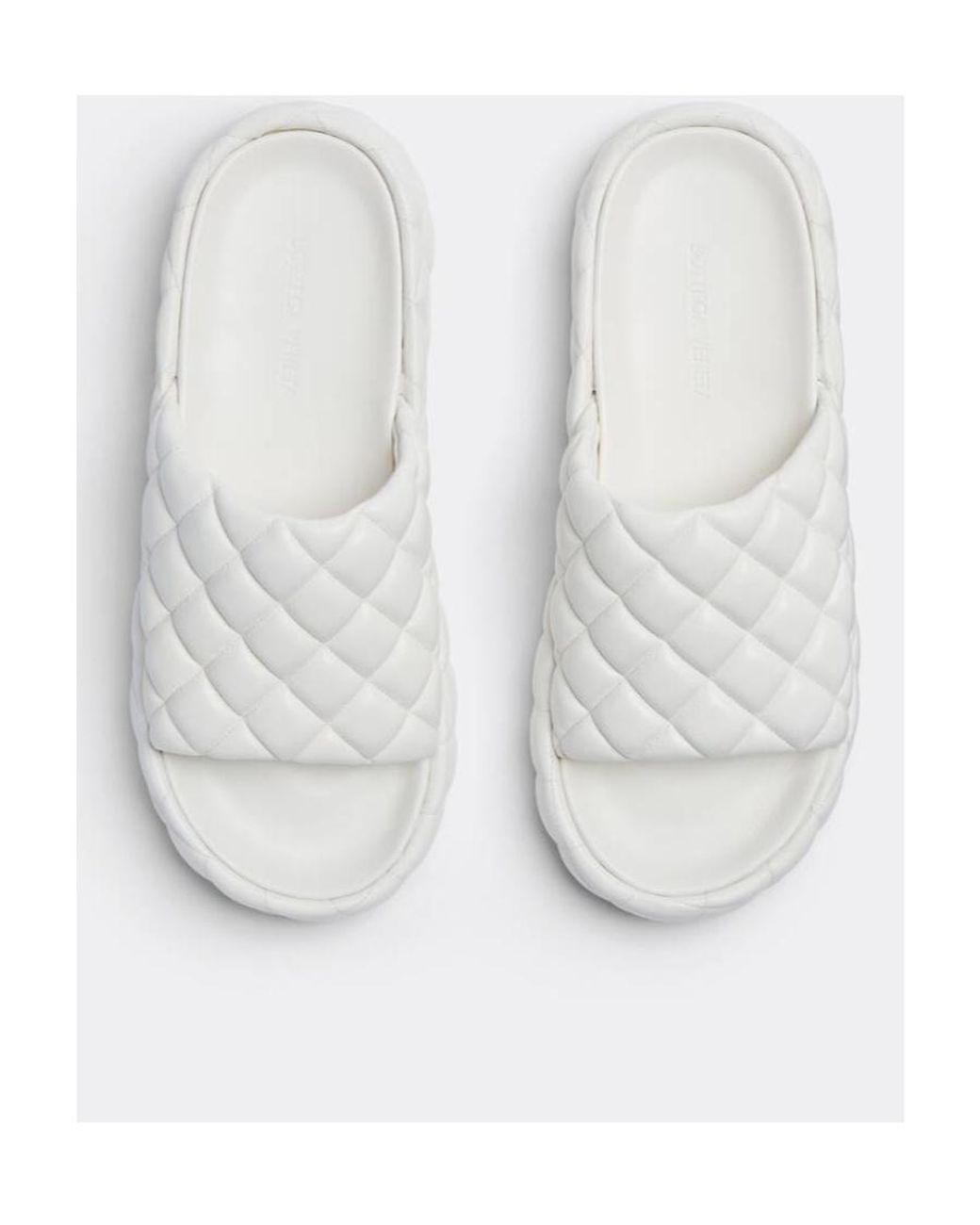 Bottega Veneta White Padded Slip-On Slippers