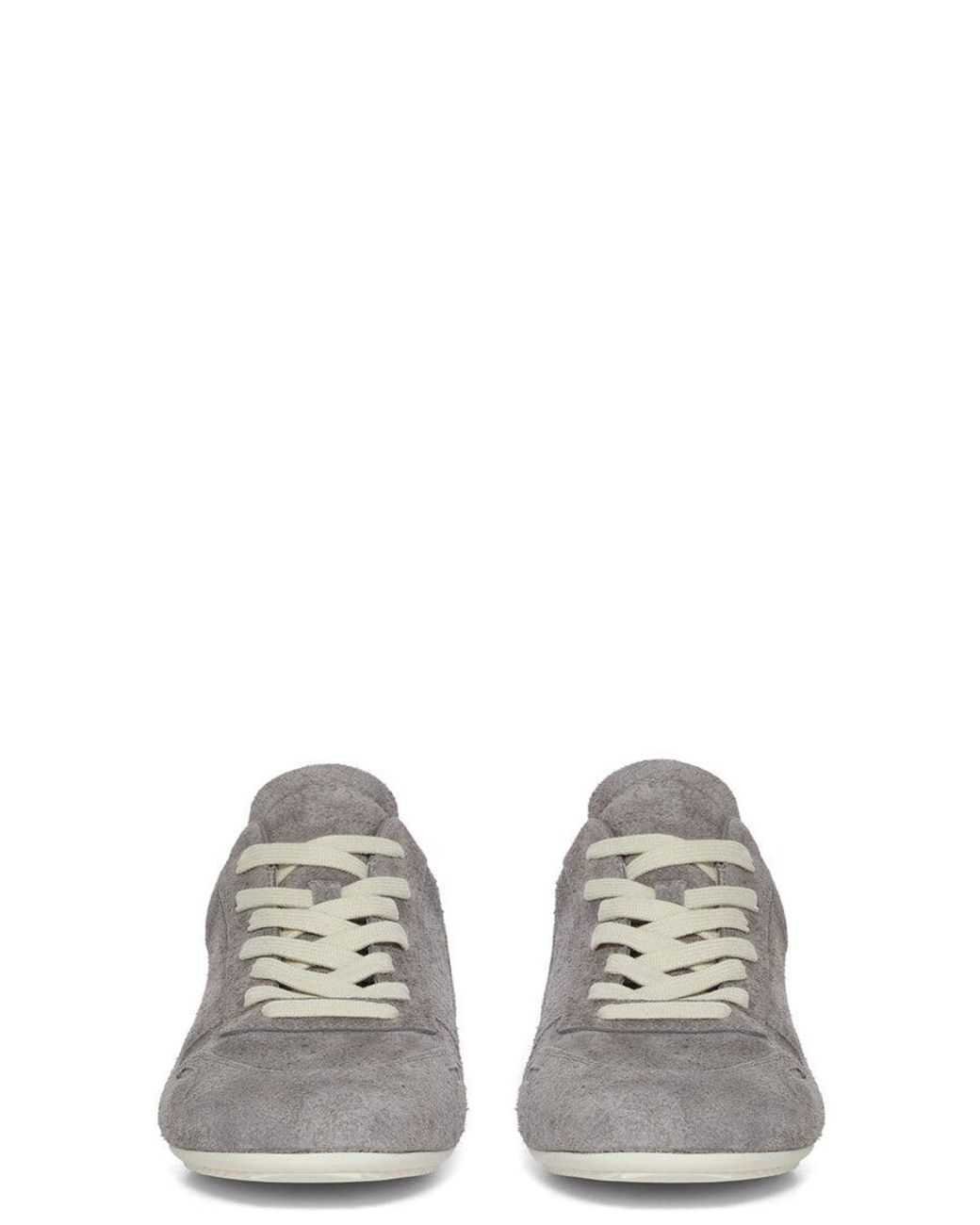 Rick Owens Gray Apos;S Suede Low-Top Sneakers for men