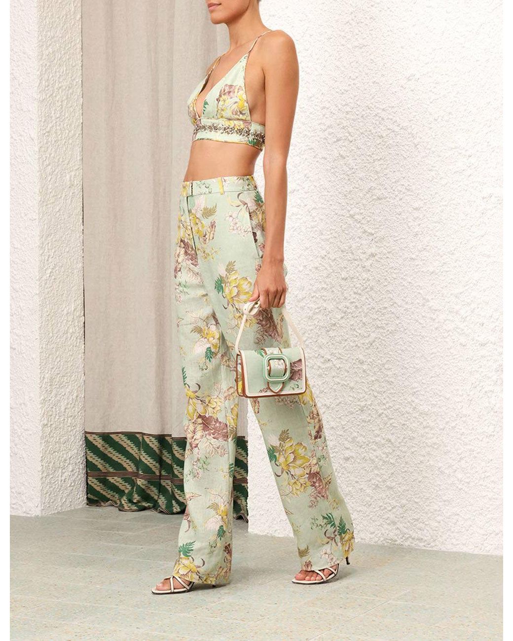 Zimmermann White Flower Straight Pants
