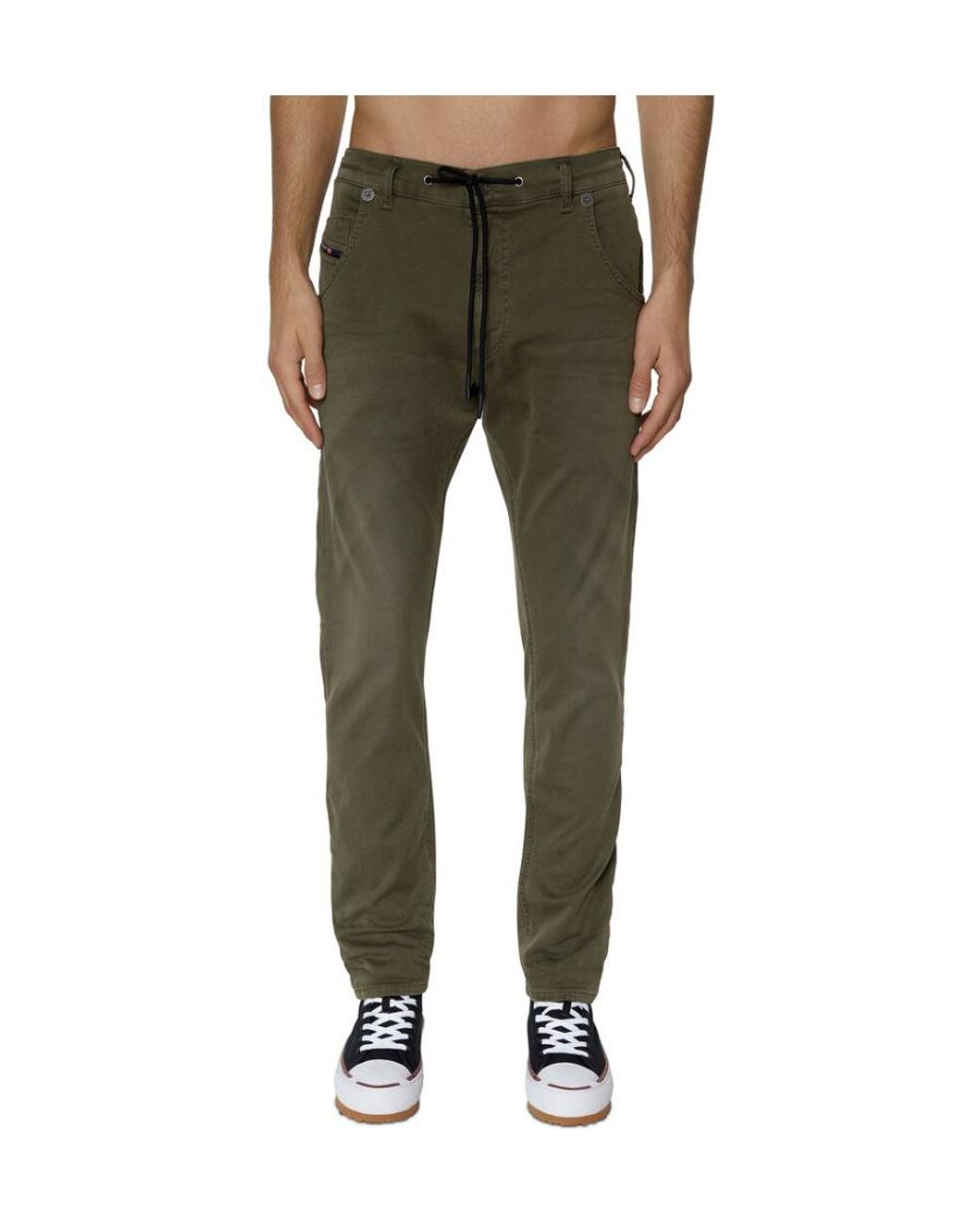 DIESEL Green Krooley Drawstring Tapered Jeans for men
