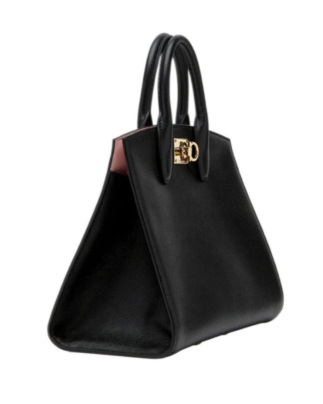 Ferragamo Black Ferragamo Studio Box Medium Top Handle Bag