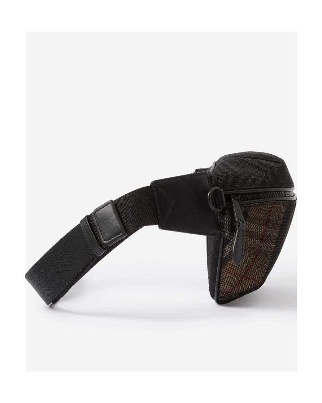 Burberry Black Sonny Check-Printed Zipped Belt Bag for men