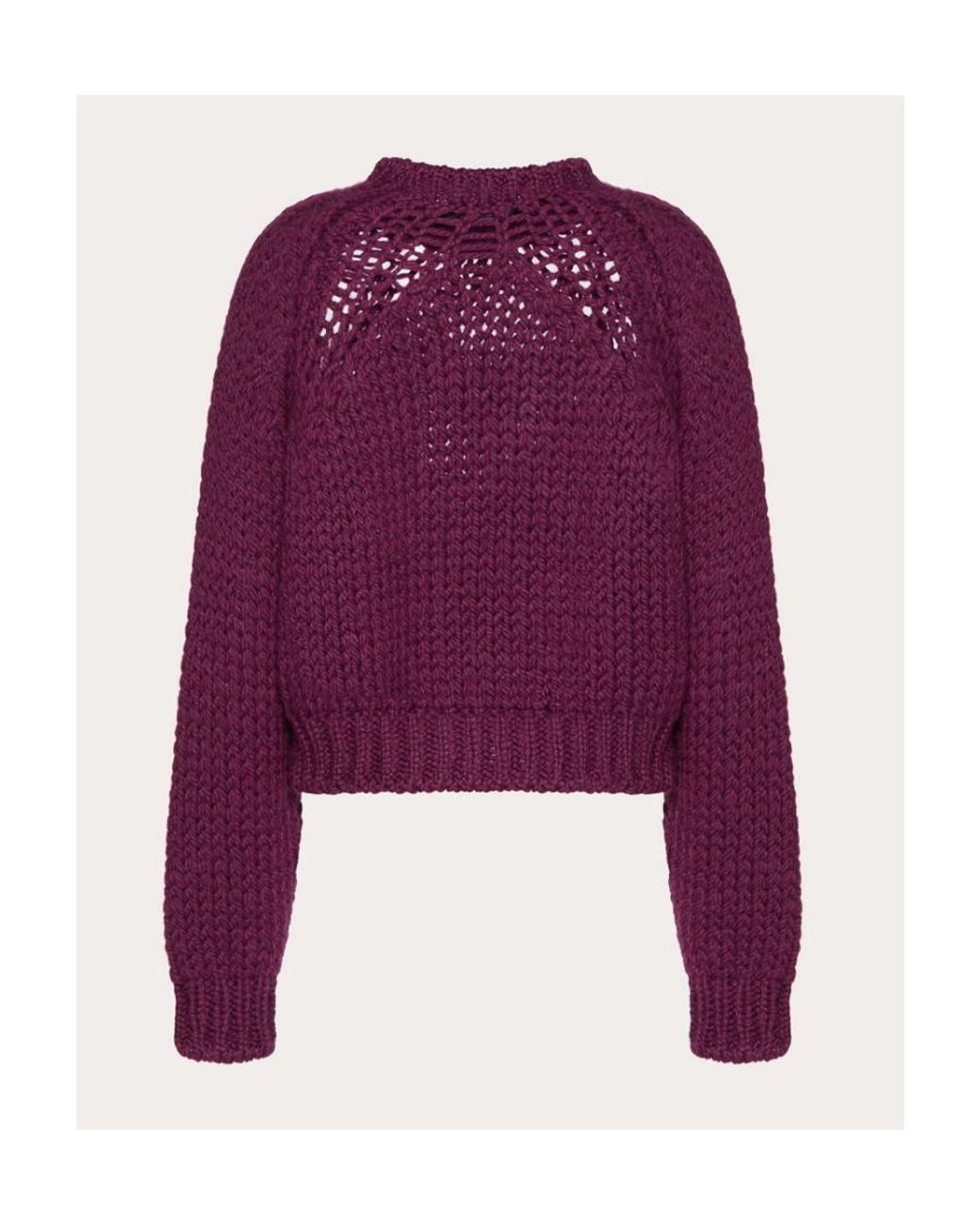 Valentino Purple Long-Sleeved Knitted Pullover