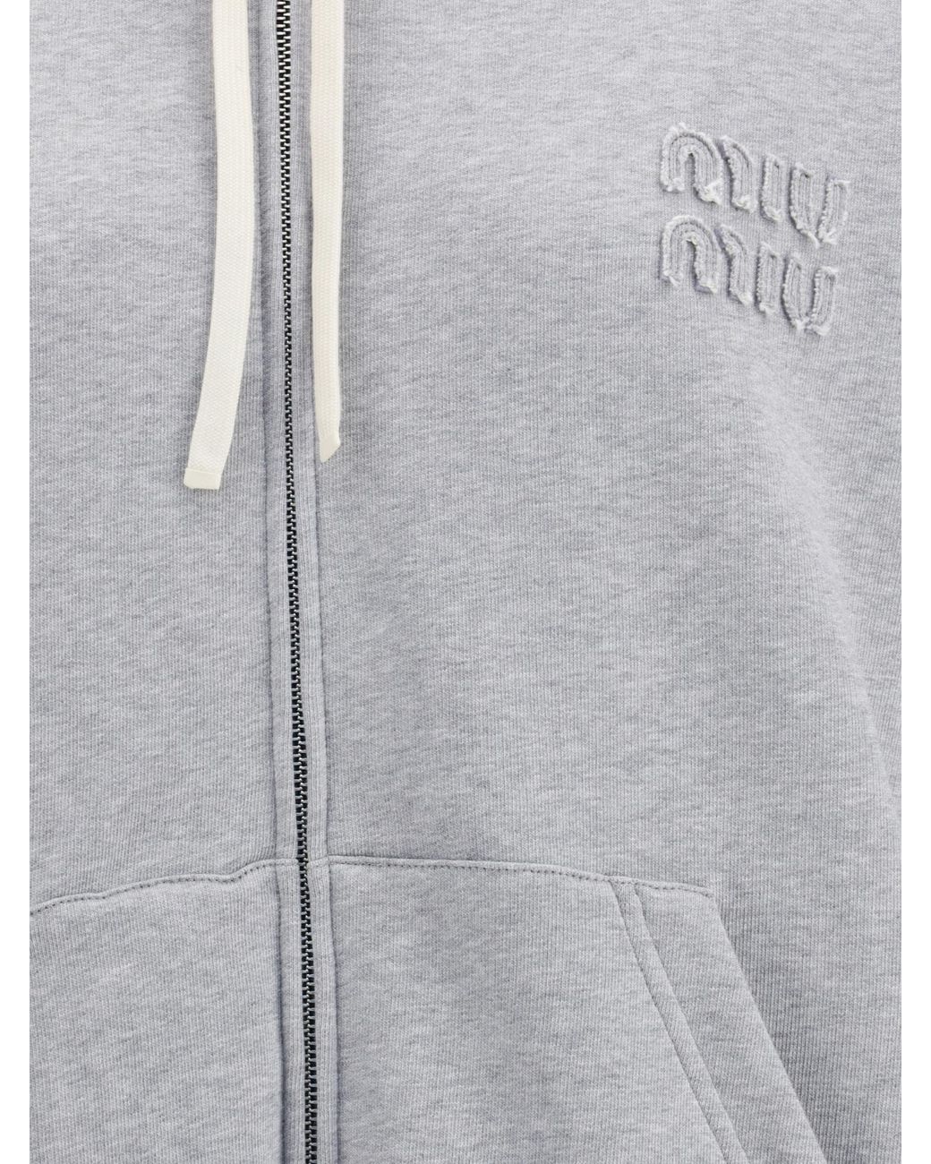 Miu Miu Gray Jersey And Technical Pongé Blouson Jacket