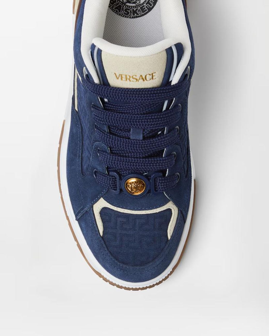 Versace Blue Biggie Basket Low Top Sneakers for men