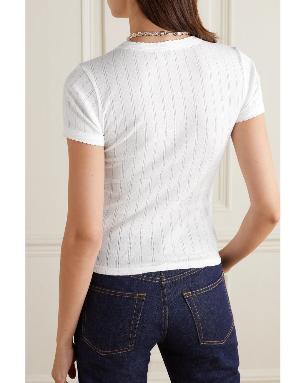 Leset White Cotton-Jersey T-Shirt