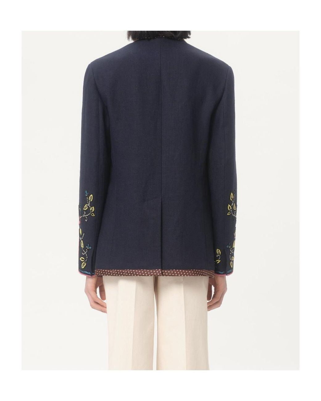 Valentino Blue Lapel Long-Sleeved Suit Jacket for men