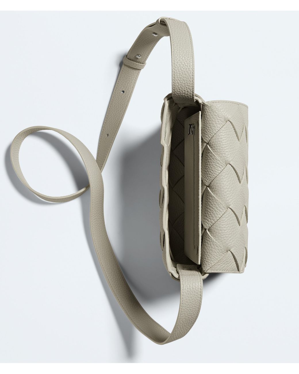Bottega Veneta Gray Diago Intreccio Cross-Body Bag for men