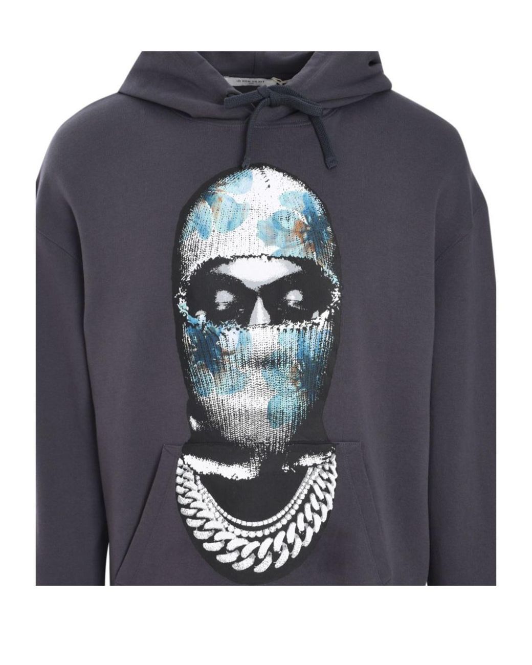 Ih Nom Uh Nit Blue Graphic-Print Cotton Hoodie for men