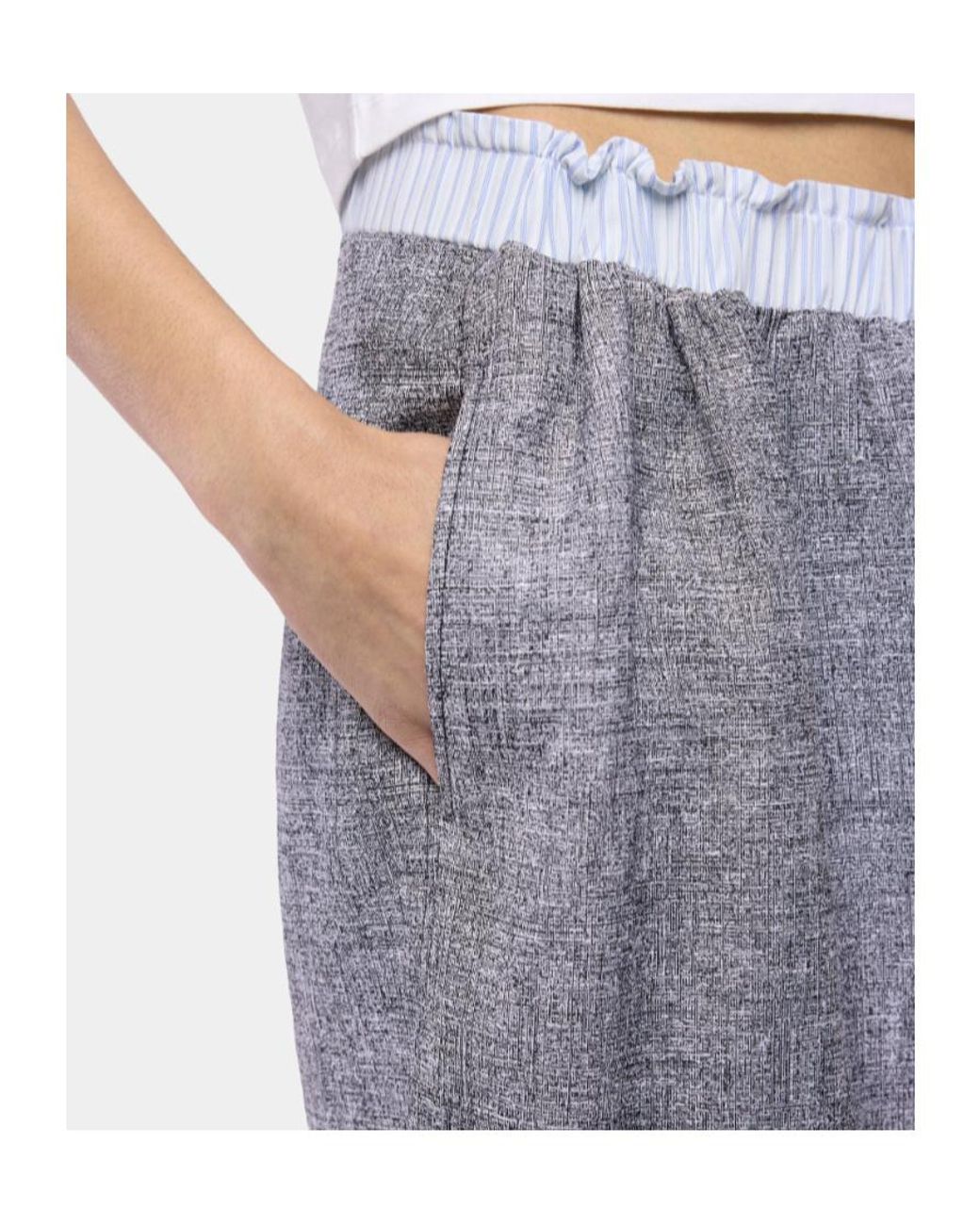Rabanne Gray Elasticated-Waistband Straight-Leg Trousers