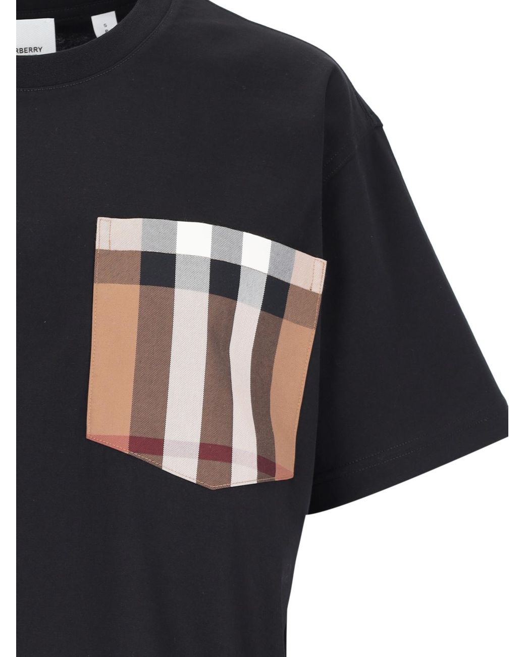 Burberry Black Carrick Check Printed Crewneck T-Shirt