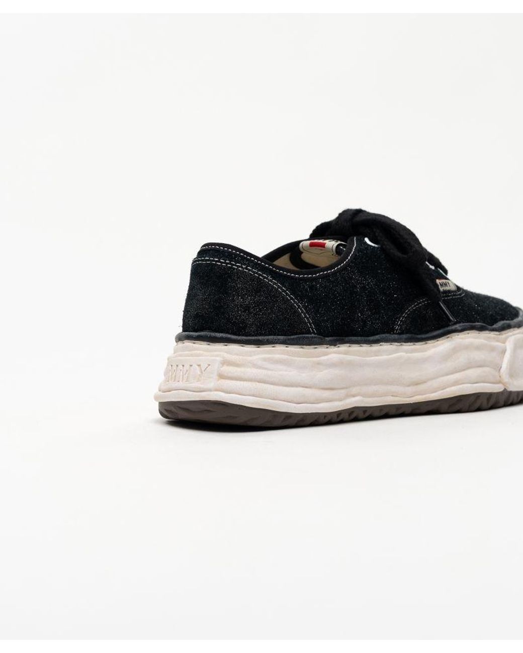 Maison Mihara Yasuhiro Black 'Baker 26' Og Sole Glittery Suede Low-Top Sneakers for men