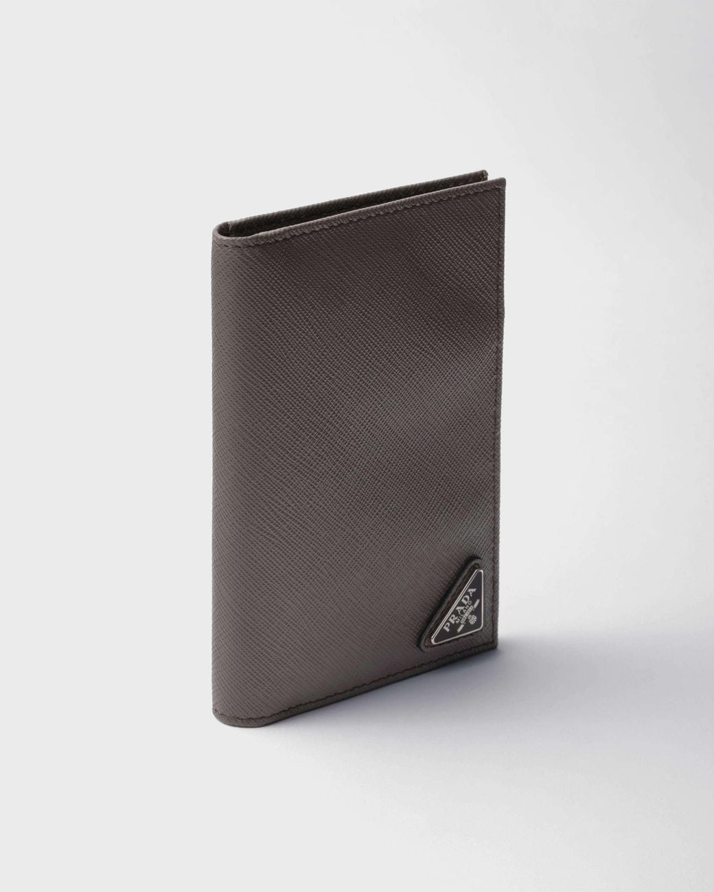 Prada Gray Saffiano Leather Passport Holder for men