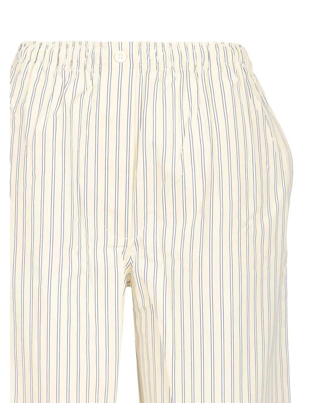 Miu Miu White Striped Straight Leg Pants