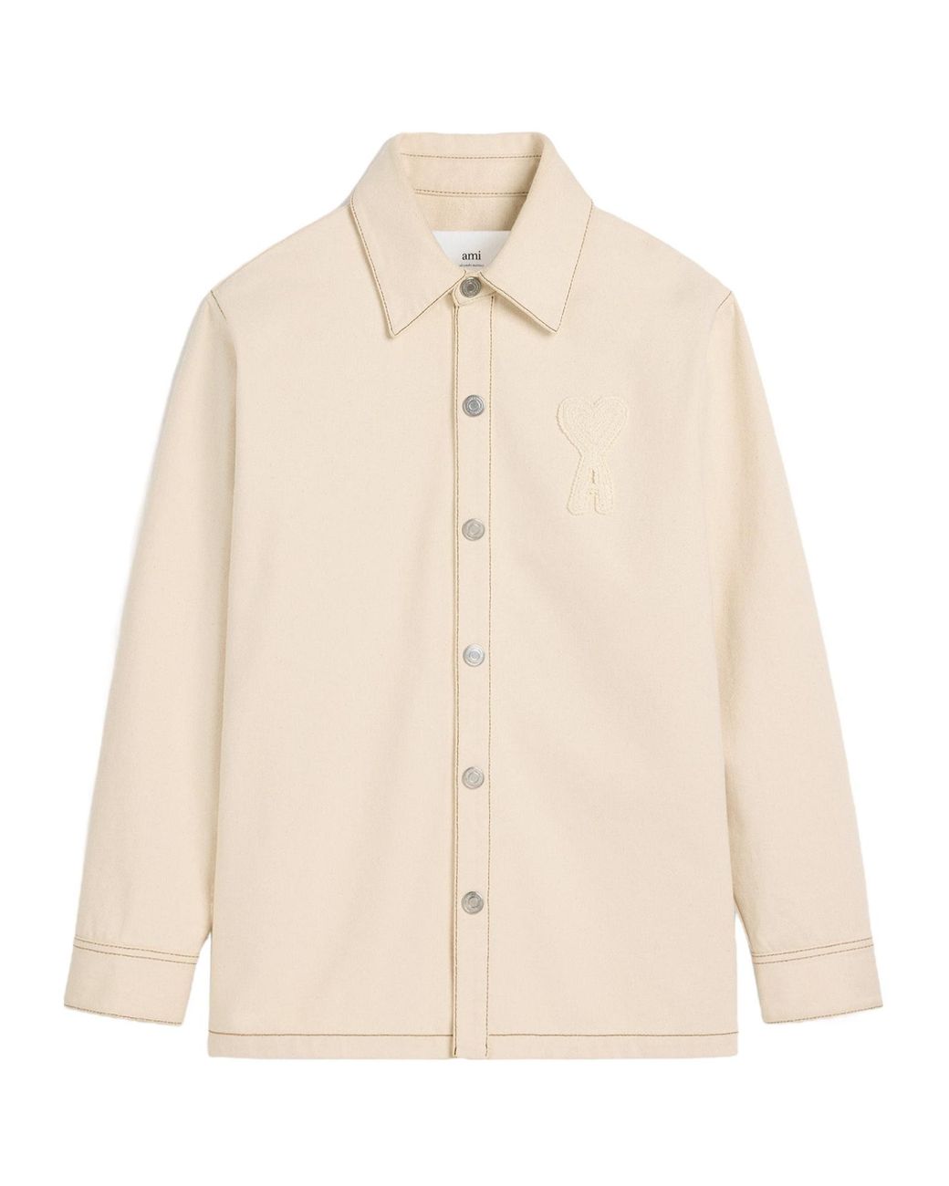 AMI Natural Lapel Long Sleeve Shirt for men