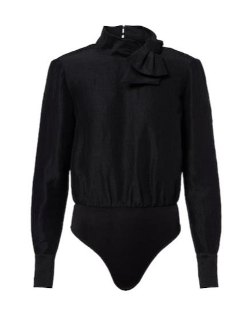 Roland Mouret Blue Bow-Detail Jacquard Ramie And Silk Bodysuit