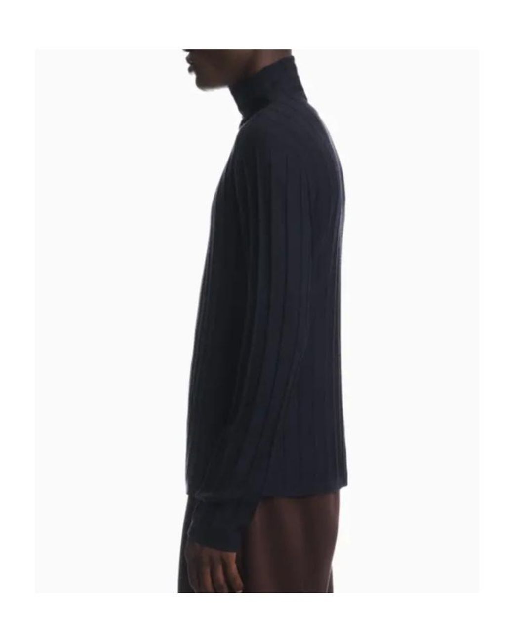 Emporio Armani Blue Mock-Neck Pullover for men