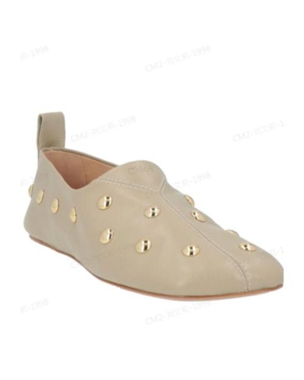Chloé White Minimalist Leather Ballet Flats