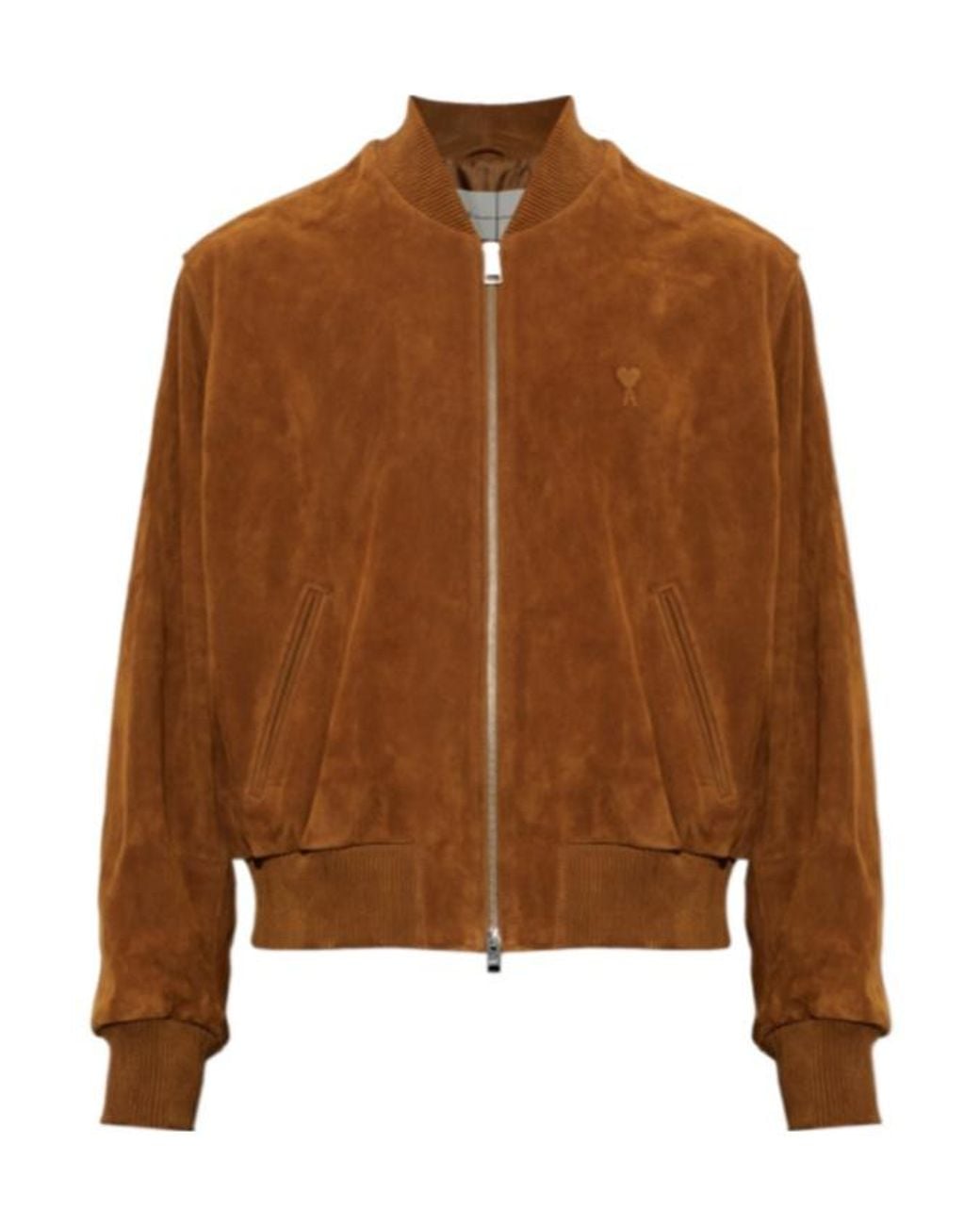 AMI Brown Leather Jackets for men