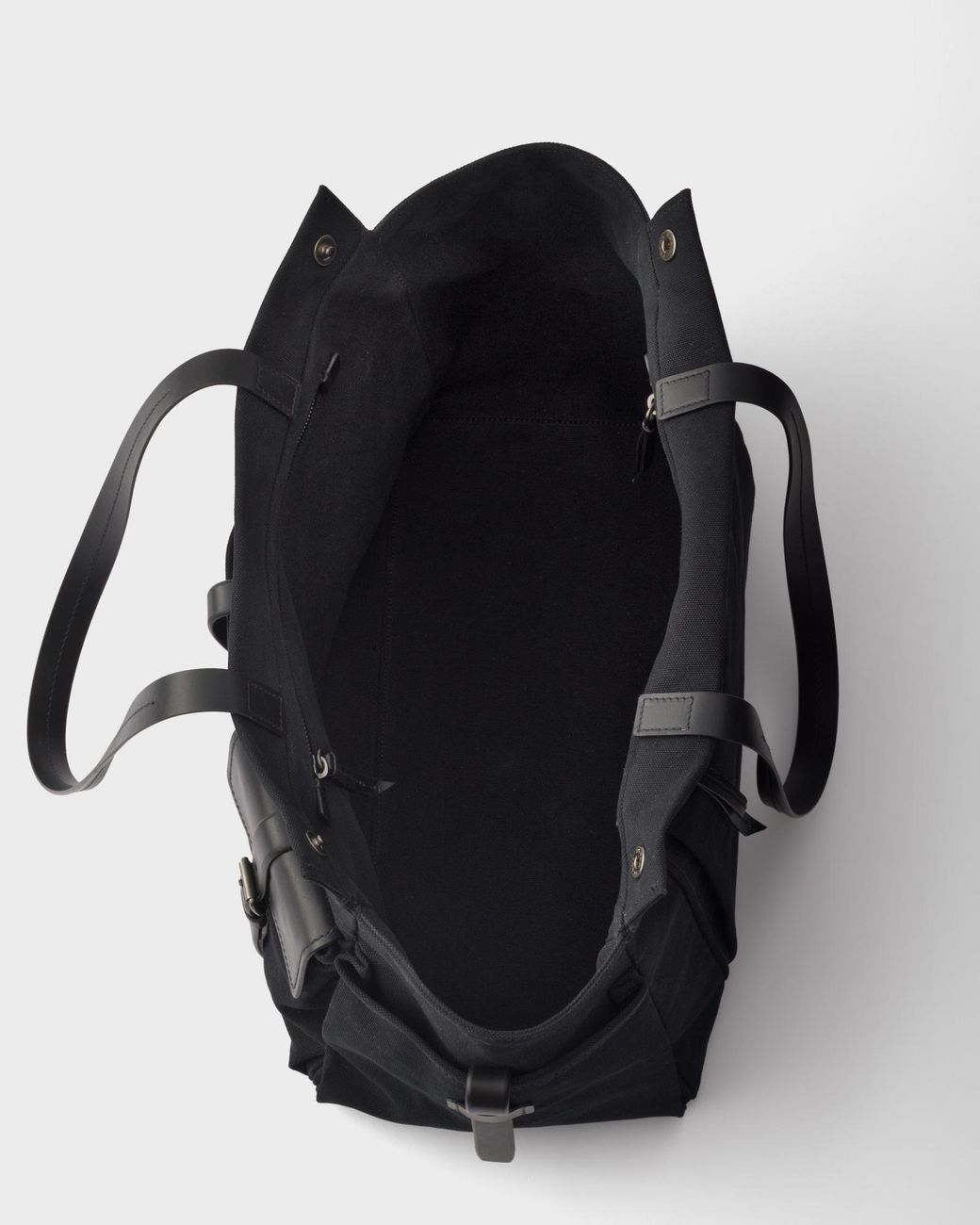 Prada Black Route Canvas And Leather Tote Bag for men