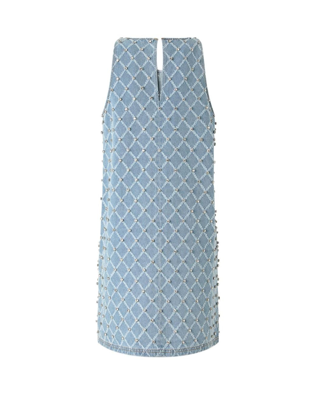 Pinko Blue Sleeveless Embellished Mini Dress