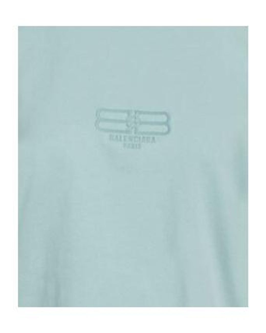 Balenciaga Blue Solid-Color Crew-Neck Short-Sleeved Shirt