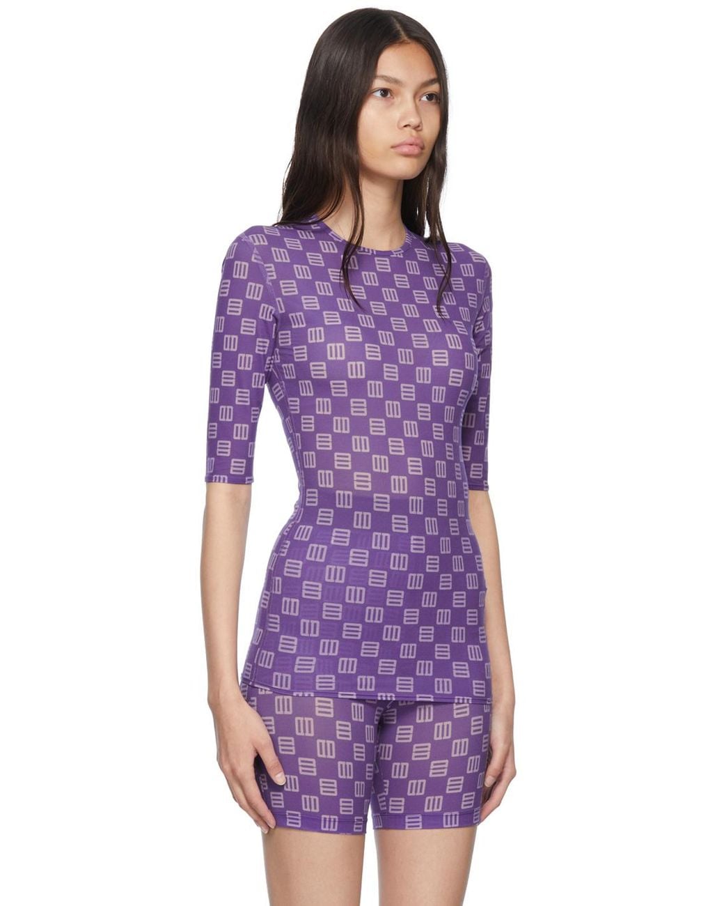 Ambush Purple Monogram Fitted T-Shirt