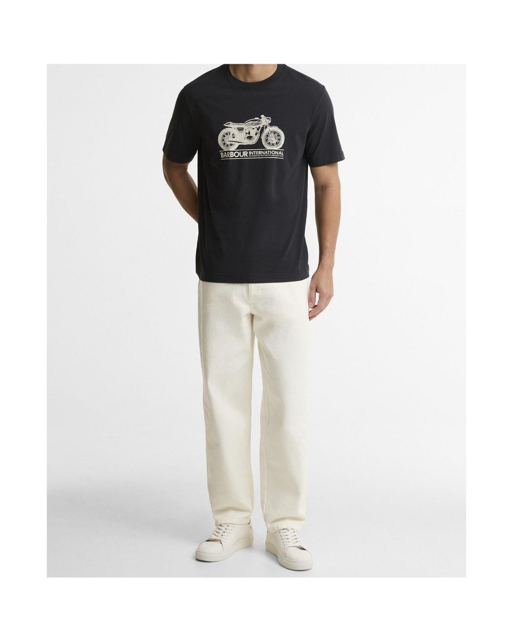 Barbour Black Graphic T-Shirt for men
