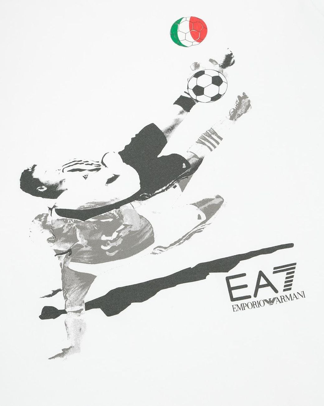 EA7 White Logo T-Shirt With Round Neck for men