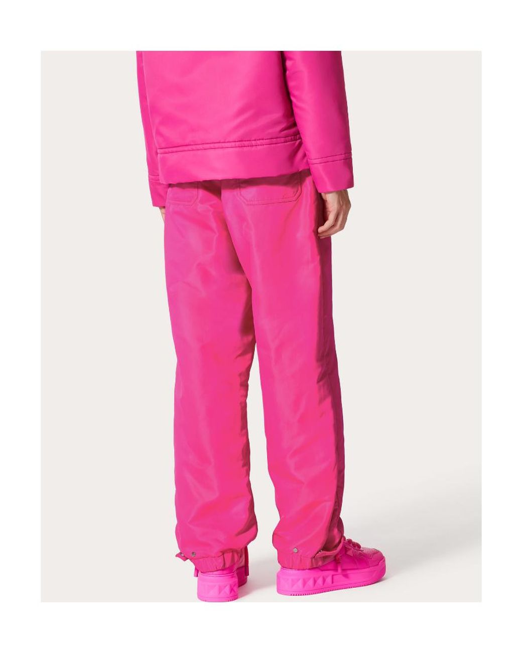 Valentino Pink Mid-Rise Straight Leg Trousers for men
