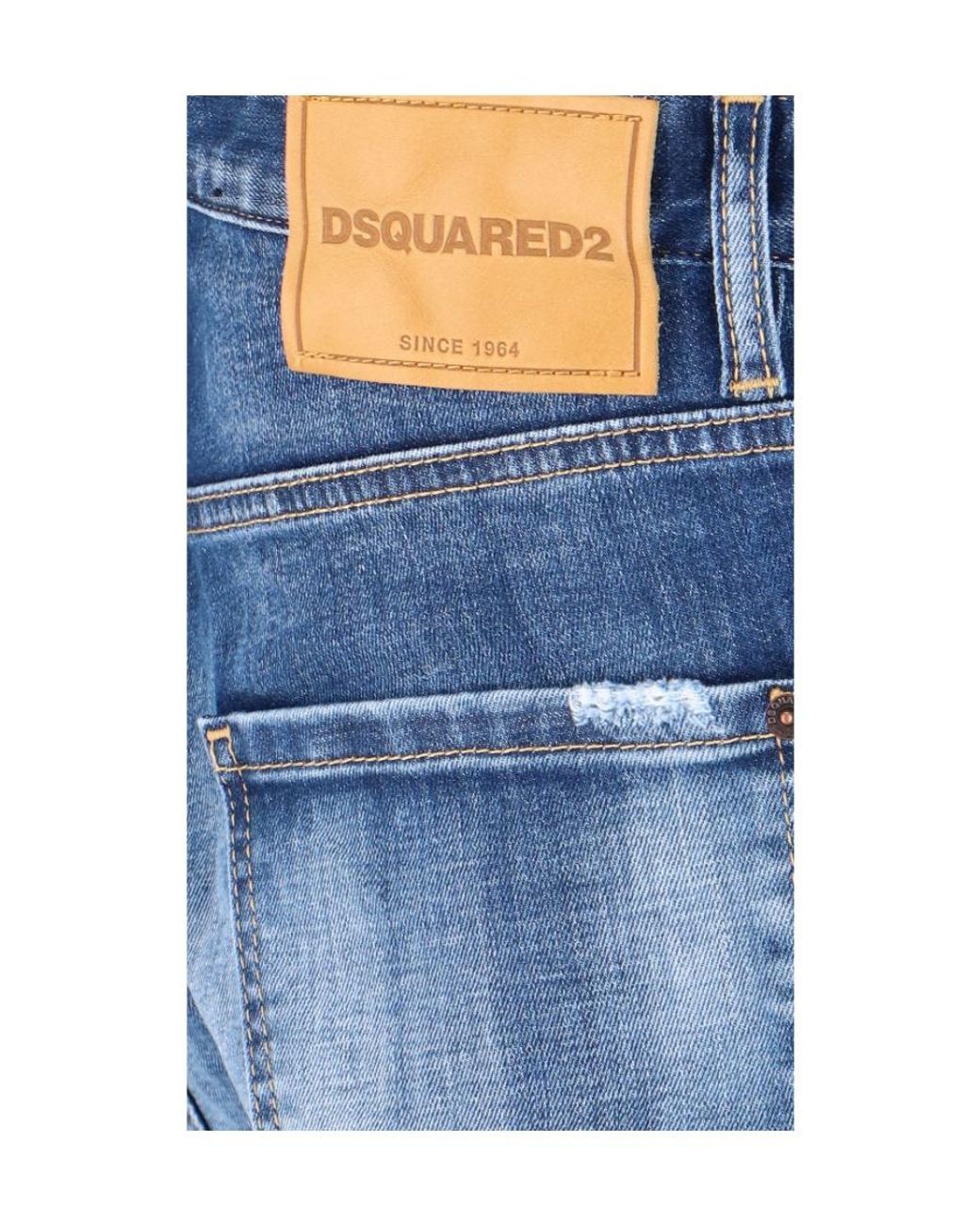 DSquared² Blue Distressed Straight-Leg Jeans for men