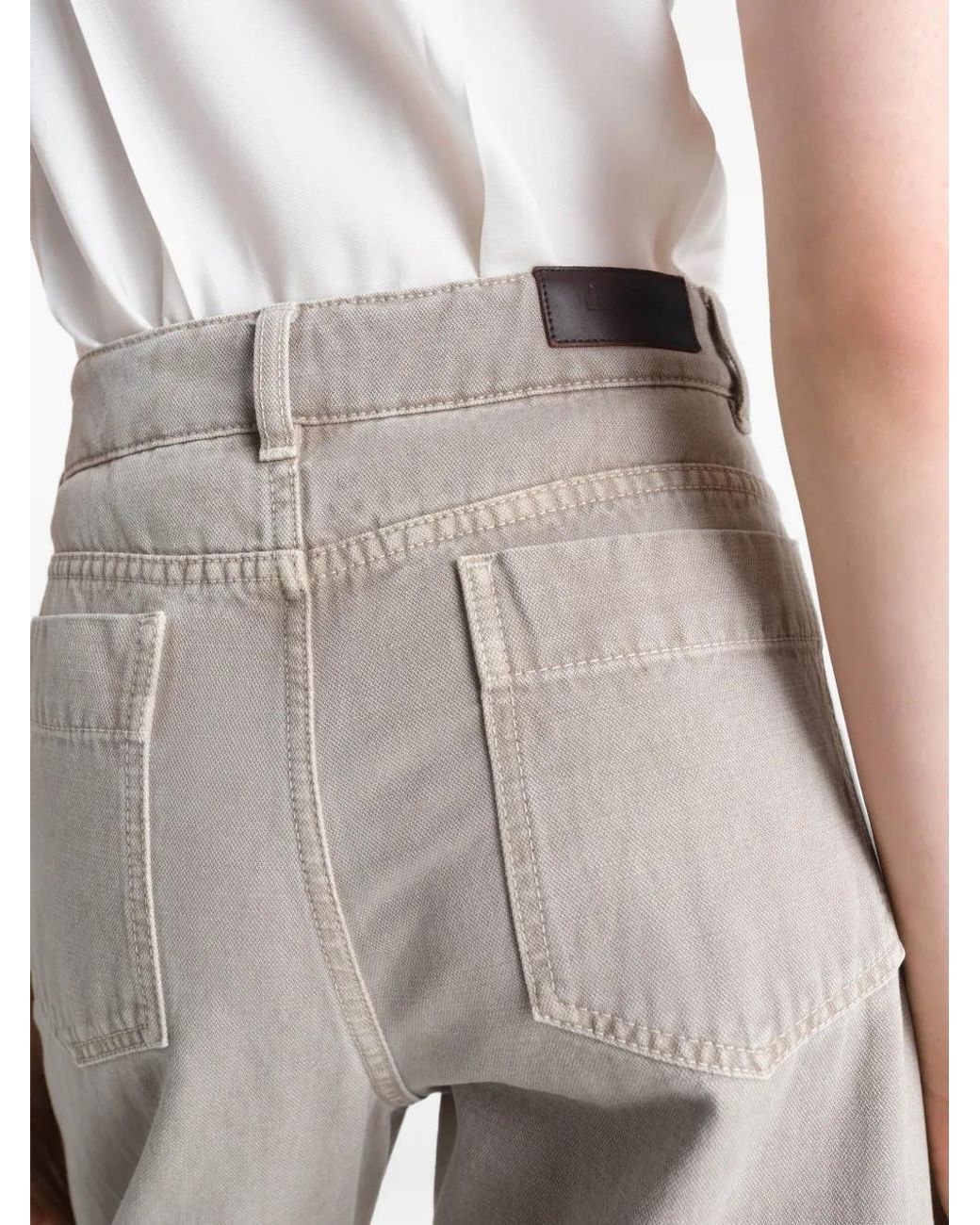 Lemaire White High-Waist Curved-Leg Jeans