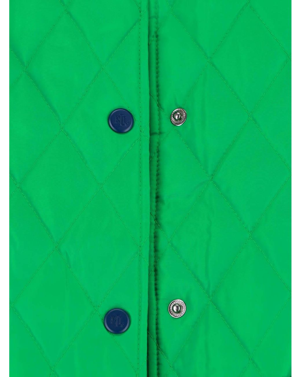 Ralph Lauren Green Lauren Quilted Snap-Front Jacket