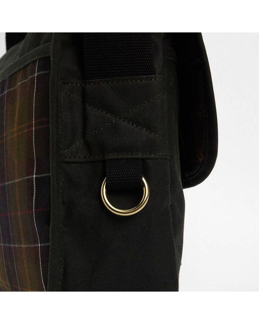 Barbour Black Logo-Patch Messenger Bag for men