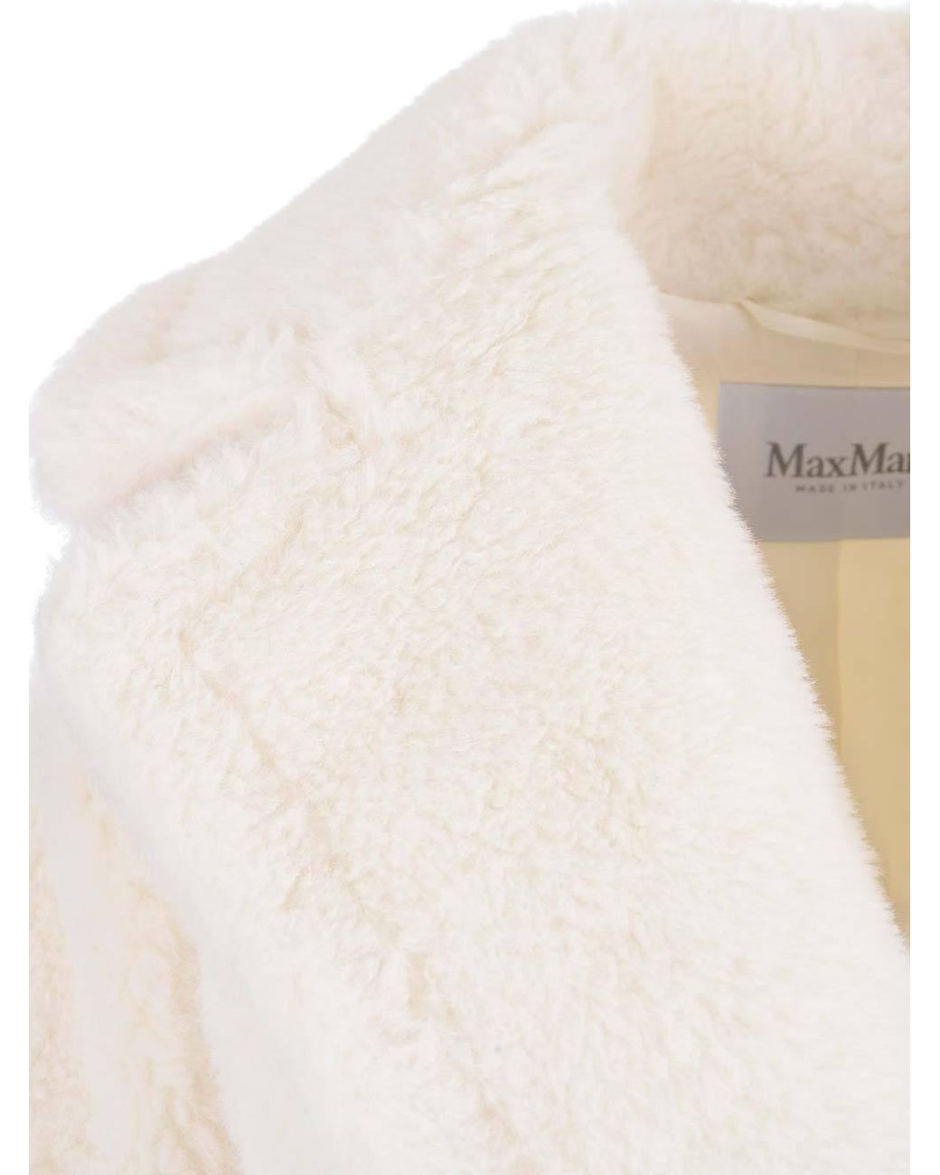Max Mara White Lapel Logo Coat
