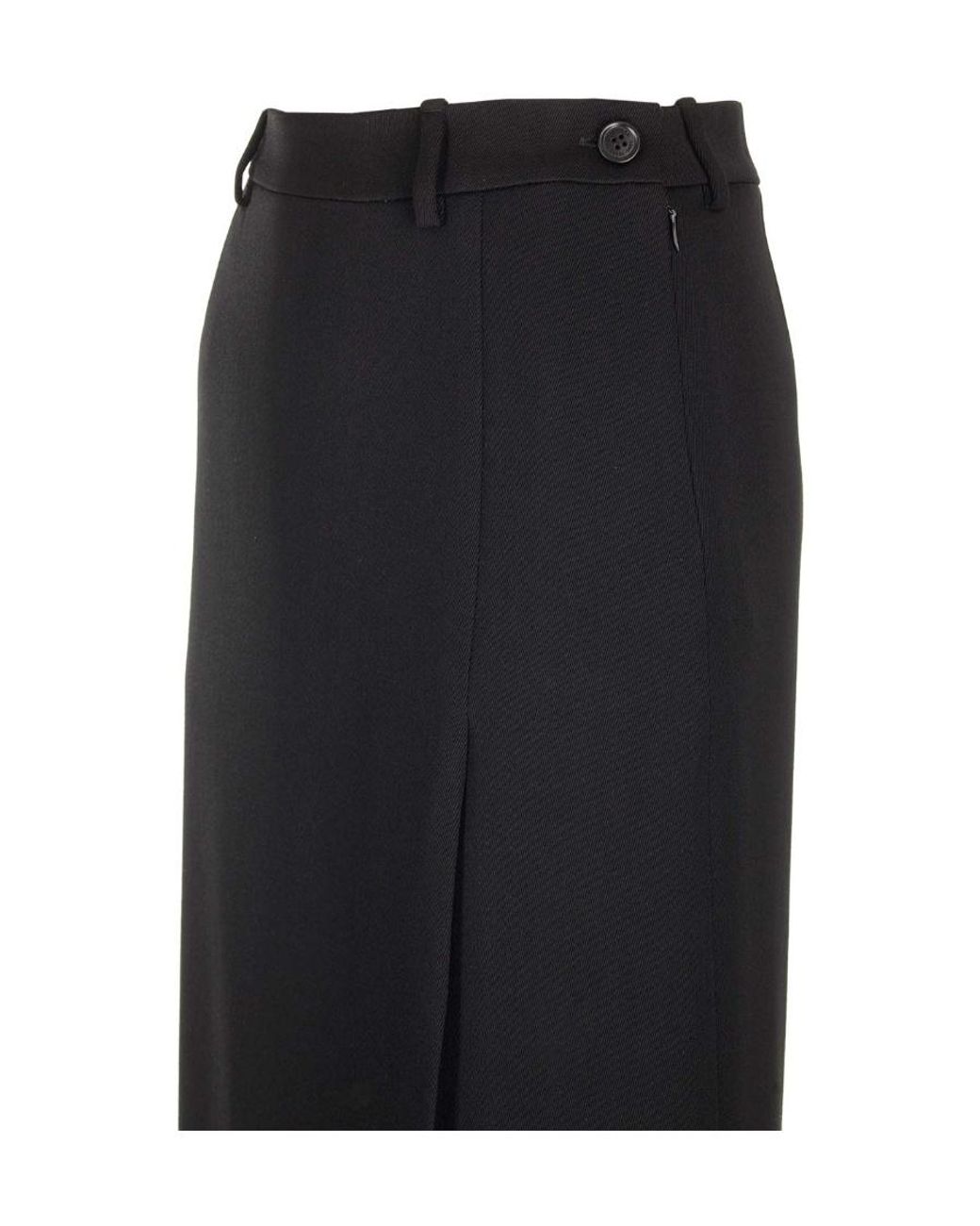 Balenciaga Black Side Slit Tailored Maxi Skirt